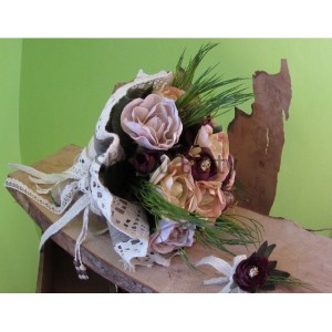Svatební kytice,korsáž Shabby Chic ,,divoké růže"   SV68