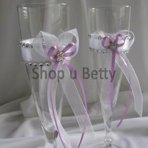 Sklenice svatební 2ks v. 22,50 cm  SV100