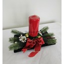 Vánoční svícen černo- červený VA111