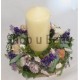 BD 25 Svícen ,,mořské plody" v.19,5 cm,mušle,levandule