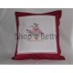 Polštářek vyšívaný,secese,vínová,bílá  BD 28