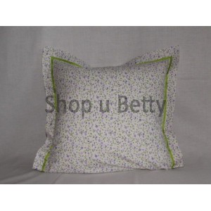 Polštářek bavlna,květy a zelená stuha  BD 32