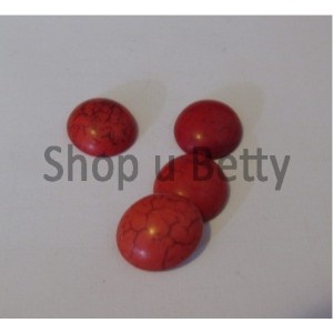 Korálky červené kabošony   KN19